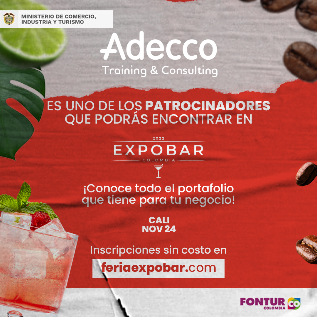 Es todo un gusto para Adecco Training &amp; Consulting invitarlos para que nos acompañen este 24 de noviembre en el congreso más importante de la industria nocturna del país #Expobar 2022.

#Expobar2022 #Cali