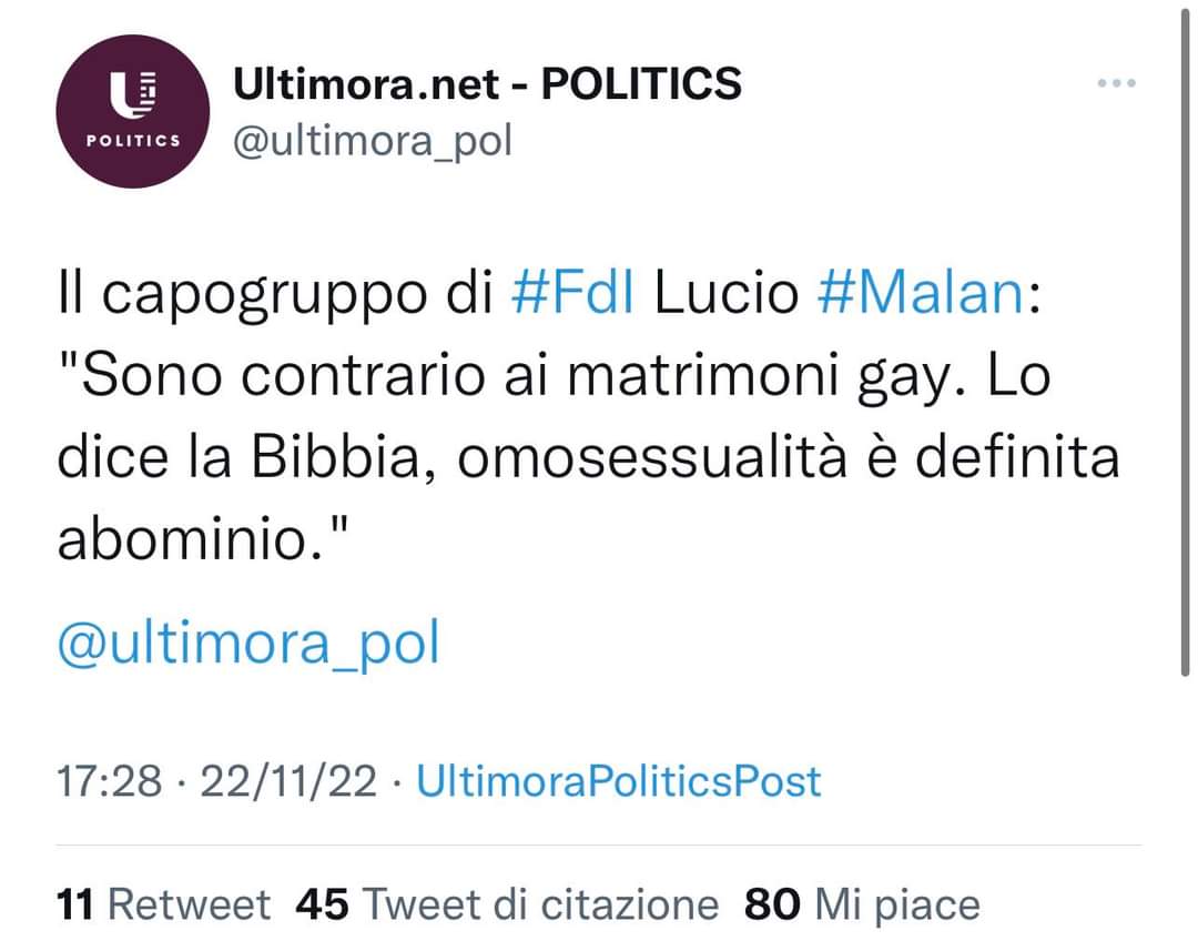 MariettoTorino's tweet photo. @LucioMalan È vera questa cosa che hai detto? Se cosi fosse sei indegno di sedere in parlamento #malanpagliaccio #fdimerda https://t.co/FgruH1r1Qa