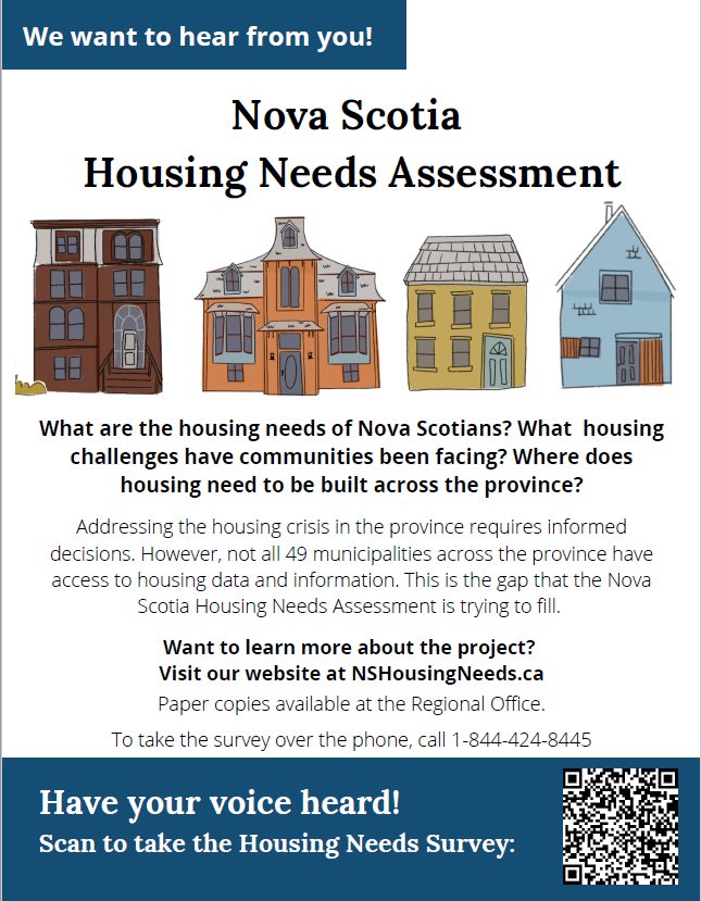 TESSNovaScotia's tweet photo. The Nova Scotia Housing Needs Assessment will inform government policy and investments.  If you know someone who does not have internet access, but who can do the survey over the phone, please share this number with them and encourage their participation! 1-844-424-8445 https://t.co/KsDneBs5sS