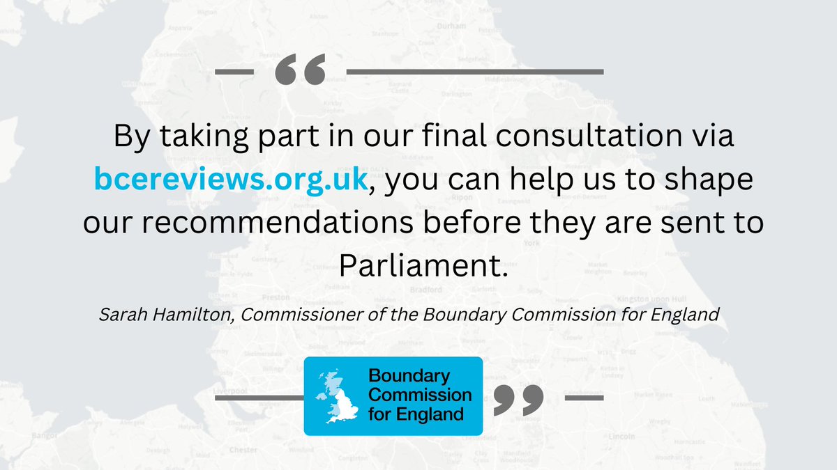 We're now over halfway through our final consultation on new constituency boundaries - have you taken part yet? Read a blog from one of our Commissioners about why you should have your say: bit.ly/3VfQBo0