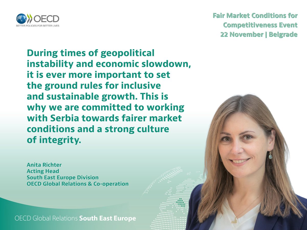 Today the #OECD gathered a wide range of stakeholders in Belgrade to advance with #anticorruption reforms for fair markets.

See the full list of achievements, challenges & recommendations for 🇷🇸  👉 bit.ly/3OuOLNZ
& discover #OECDseeurope 👇
oe.cd/4L6