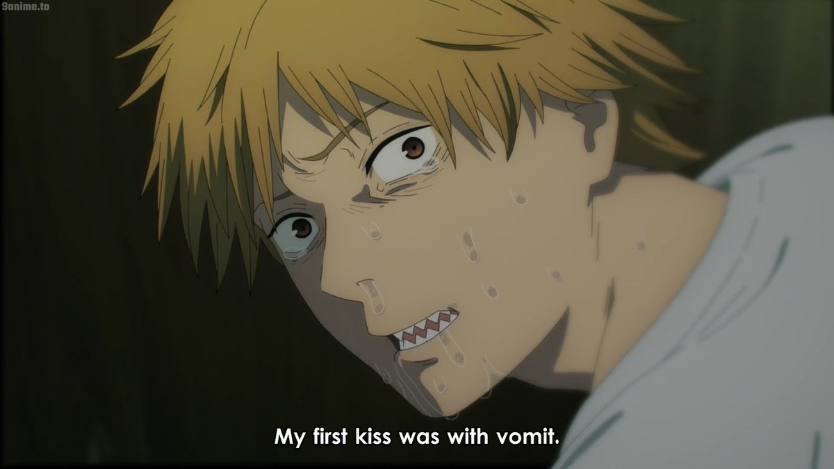 biyuuji's tweet photo. the way denji was traumatised after the kiss incident oh i'm never forgiving himeno for this https://t.co/ZbdEm1yT2X