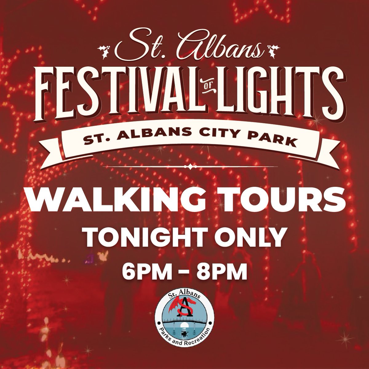 🚶🎄🎅Happening Tonight!!!! 6 pm - 8 pm
Get a sneak peek of the 34th Annual St. Albans Festival of Lights.

More Details 👉salights.com

#christmas2022  #snowlocal #localevents #localnews