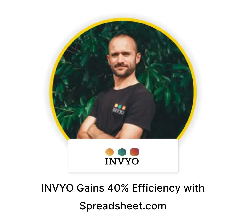 “We have replaced so many different tools with Spreadsheet.​com, and it saves us a lot of time.” 

See how <a href="/invyo_/">Invyo</a> gains 40% efficiency with Spreadsheet.​com buff.ly/3EKUwUu 

#getsheetdone