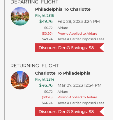 William_Ruiz's tweet photo. Hey @FlyFrontier 
How long until people notice your marketing is a hoax and you lose complete trust of the public? 

25% off airfare. Airfare = $0.72 lol 
$0.20 discount. https://t.co/hKqVT14QGI