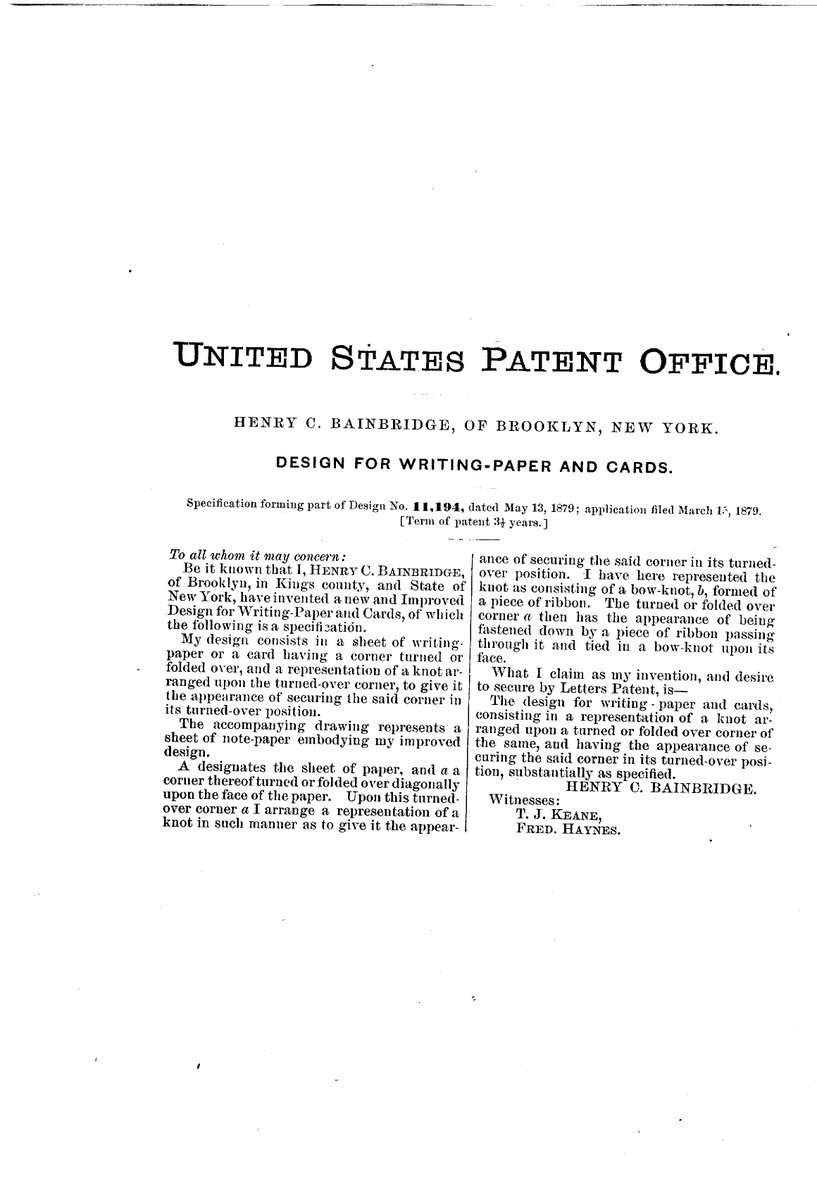 uspatentbot's tweet photo. USD11194S - Design for writing-paper and cards  
https://t.co/8j7vM9KgVt https://t.co/zYCToUvnjH
