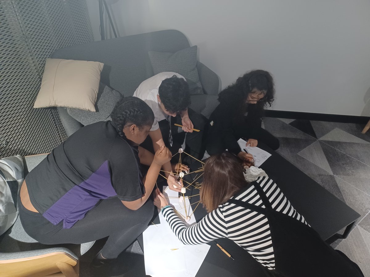 FutureMe students in #Nottingham have been enjoying insight days with @fgouldconnect. Students toured the office & heard about different job roles from surveyors & project managers. They also took part in a team challenge to build a communications tower from marshmallows & pasta.