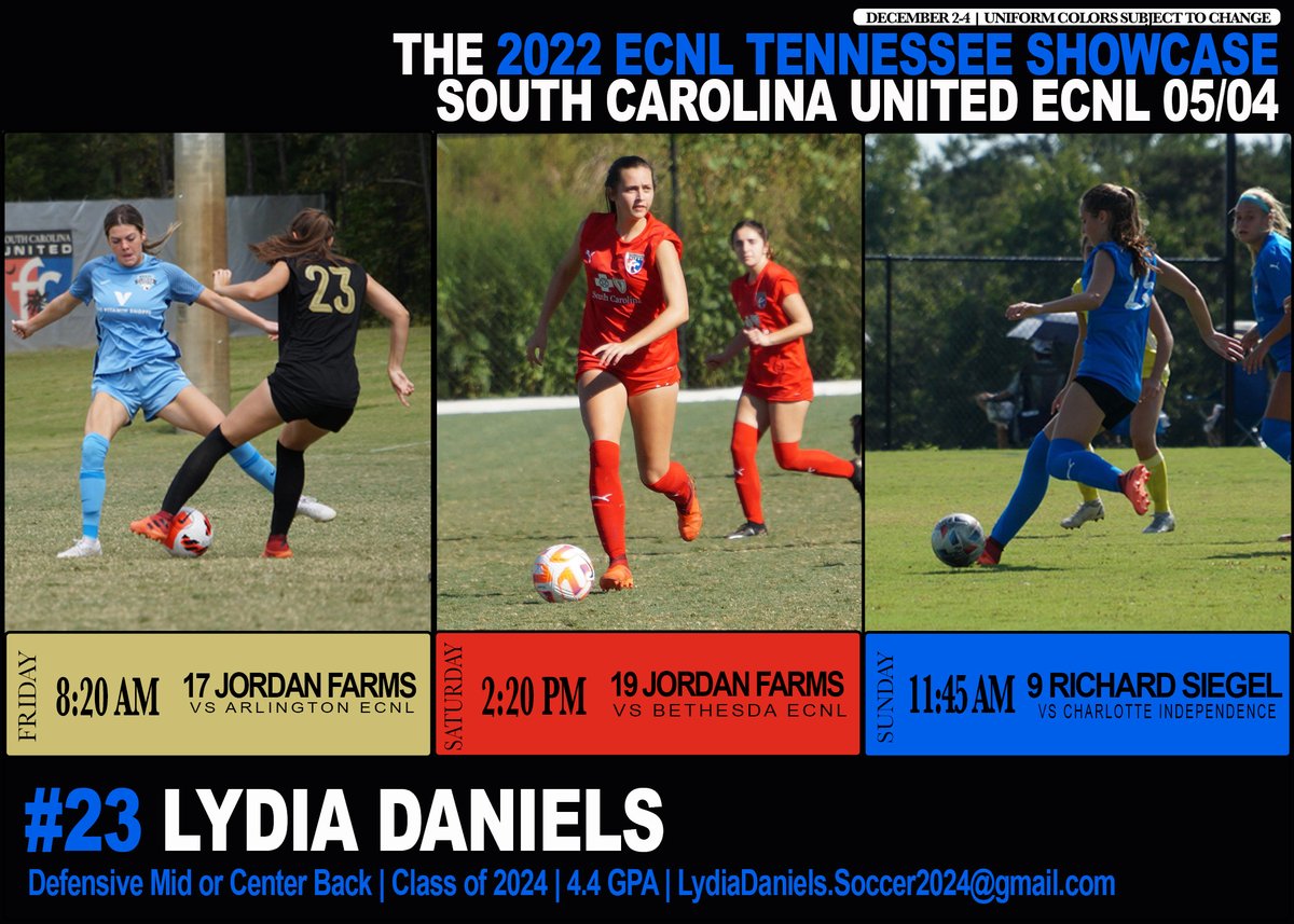 Excited to play in the ECNL Tennessee Showcase next week! 05/04 <a href="/SCUnited_FC/">SC United FC</a> <a href="/ECNLgirls/">ECNL Girls</a>

#23 Class of 2024 Highlights: 
youtu.be/4-UFkHpvWp0

<a href="/tikitakaklu/">Tomasz Kluszczynski 🇵🇱/🇺🇸</a> @SoccerMomInt <a href="/ImYouthSoccer/">ECNL/GA/Recruiting/College Soccer</a> <a href="/ImCollegeSoccer/">College Soccer Truth ™</a> <a href="/scoutingzone/">ScoutingZone®</a> <a href="/EliteSoccerPlay/">EliteSoccerPlayers.com</a>