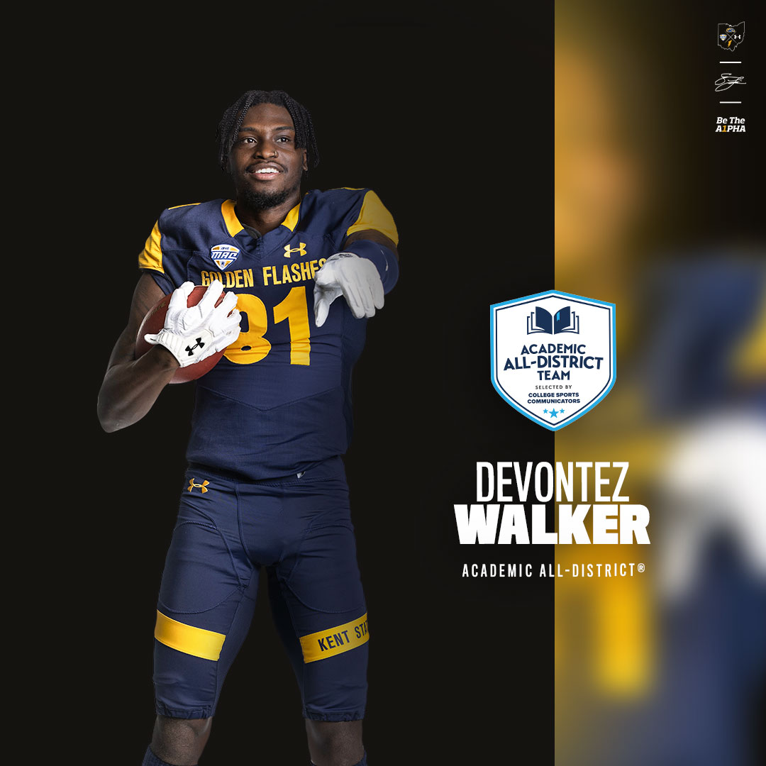 KentStFootball's tweet photo. Congratulations @bradgeorge58 @marzzz_58 and @DevontezWalker on being selected to the Academic All-District® Team!

#TheHUNT🐺 | #BeTheA1pha🦅 https://t.co/cfUdj8DnLl