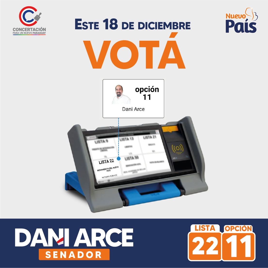 daniarce2023's tweet image. Este 18 de diciembre nuestro glorioso Partido Liberal Radical Auténtico nos llama no solo a ser partícipes de una elección sino protagonistas del cambio que se viene. ¡Sumate a la Renovación! 🇵🇾

#Votá #DaniArceSenador
#Lista22 #Opción11
#SumateALaRenovación