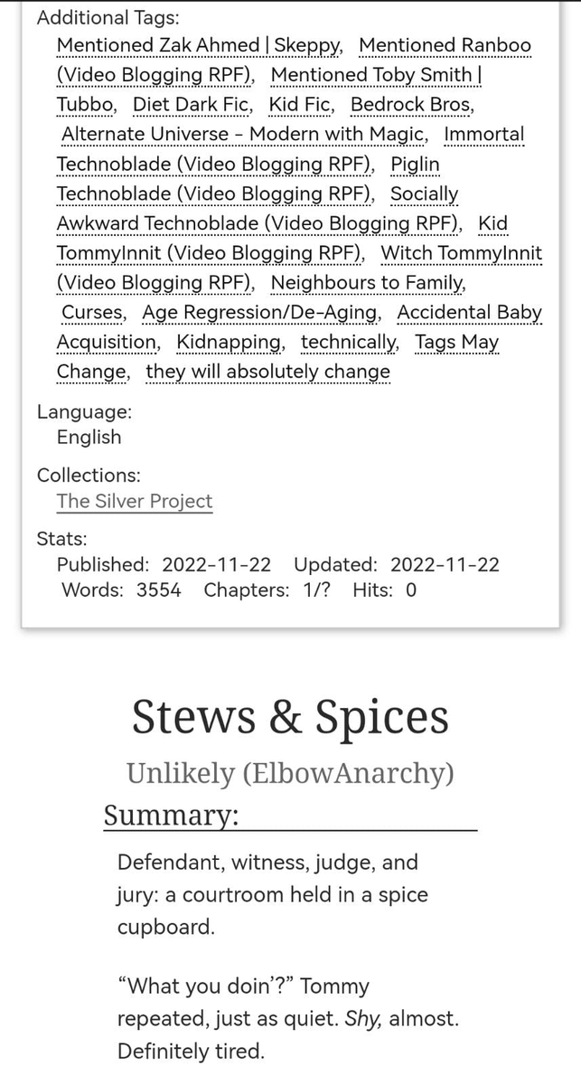 ElbowAnarchy's tweet image. First Tweet. Fits that it's for such an awesome person &amp;lt;3
Fic's part of the @silverproject0 organised by the lovely @awoof_0 
Prompt: De-Aging

n it's not a one-shot! Shocker, I know/lh