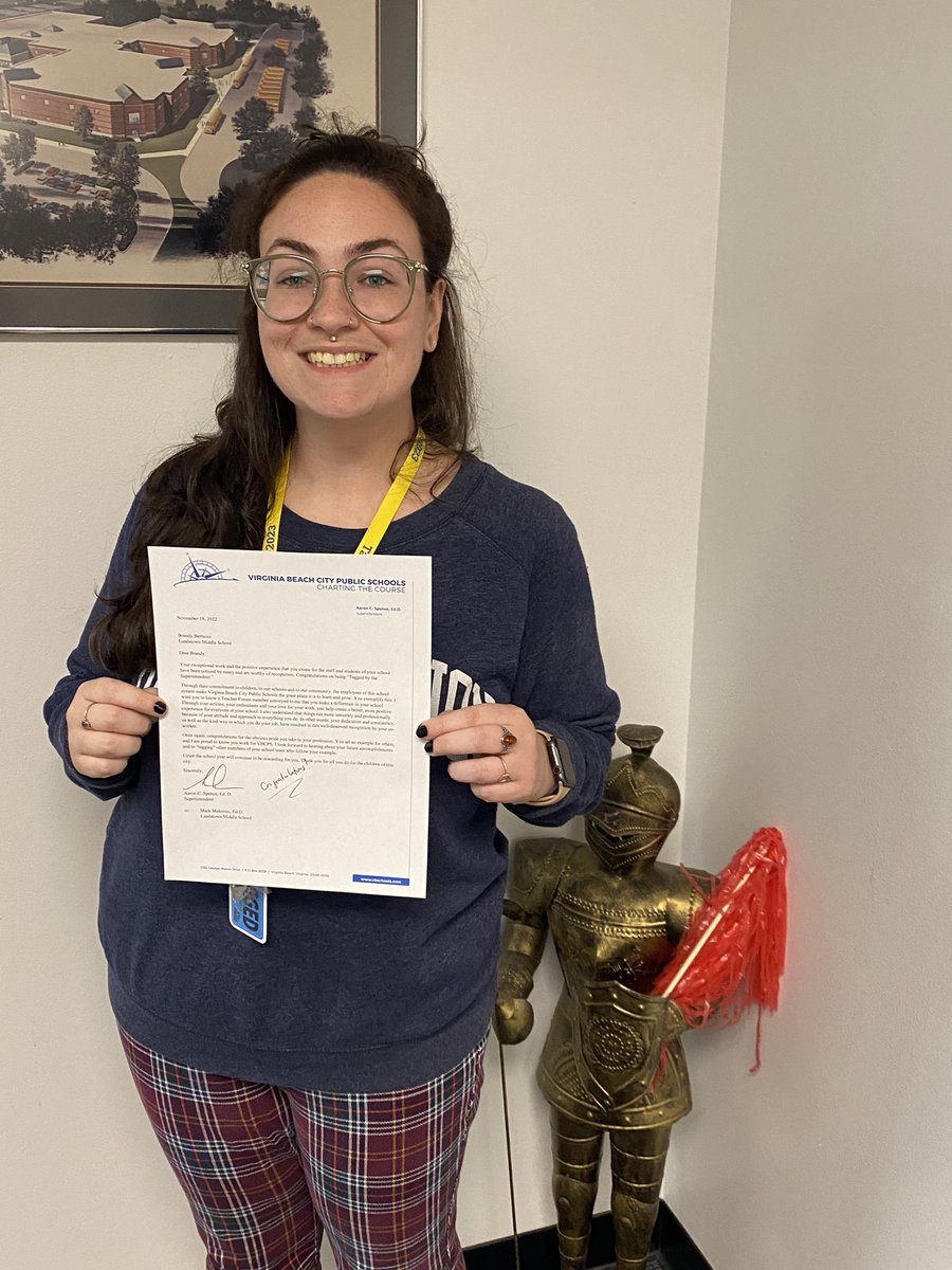 Landstownms's tweet photo. Please join us in congratulating Ms.Bertucci, Literacy Coach, for being “Tagged by the Superintendent!”  We are so proud of you and well deserved! https://t.co/d3MkPX97Q1
