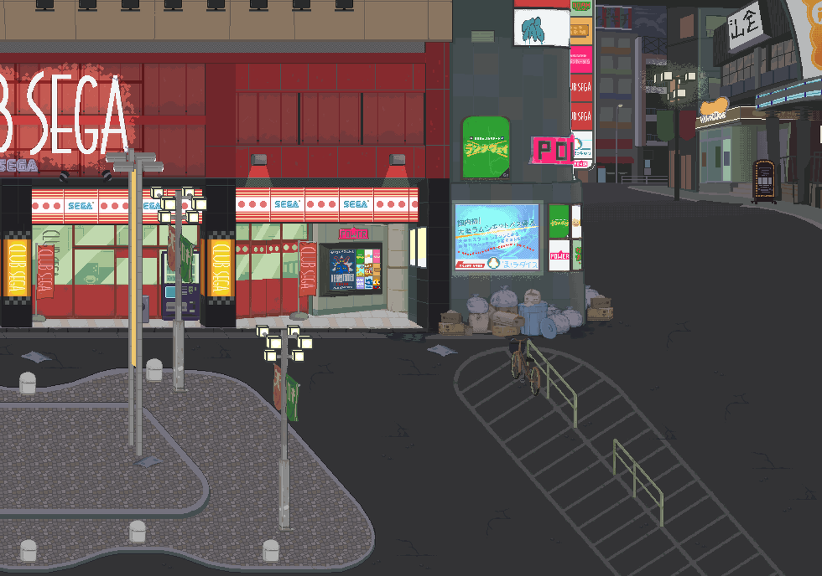 capquestion's tweet photo. Here's a full version of the background from this mock-up, since you can't see all of it in the video. This is Theatre Square, based on how it appears in Yakuza Kiwami. https://t.co/JyO3gY2NYD