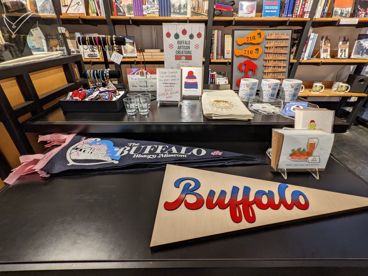 BuffaloHistory's tweet photo. Our gift shop is all stocked up and ready to go with Buffalo-themed merchandise for the holiday season! Stop by on Museum Store Sunday on Nov. 27 or throughout the weeks ahead to pick up your perfect Buffalo gift! #BuffaloHistory #ExperiencingHistoryWithYou https://t.co/r5Z7jNMYcf
