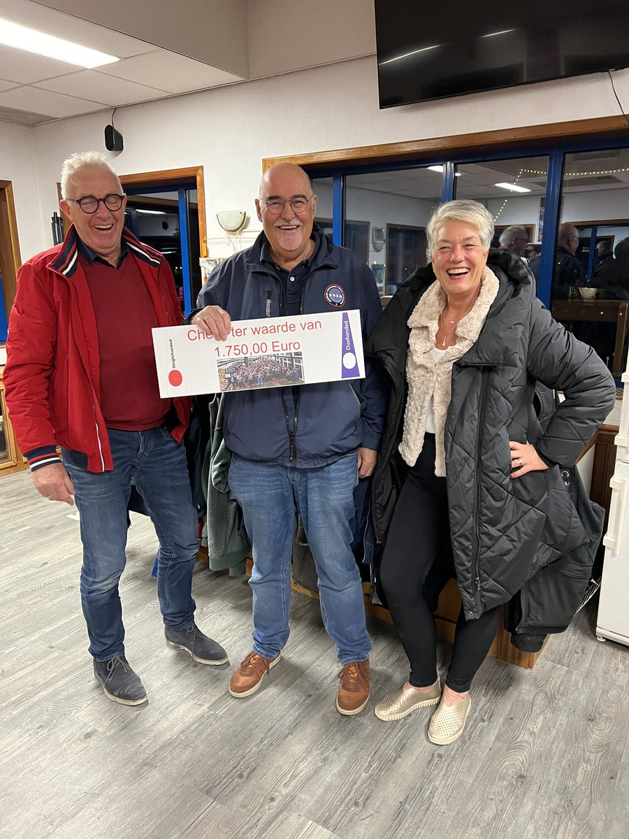 Prachtig gebaar van het bestuur van de single en duohanded zeilrace. Een bedrag van 1750 euro voor een nieuw overlevingspak!!! Super bedankt!