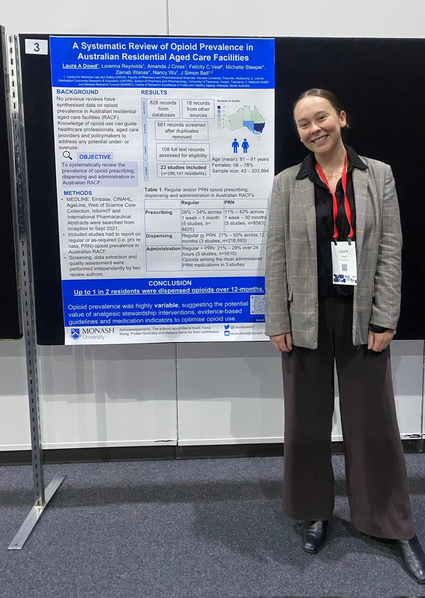 If you are at #AAGConf22 check out <a href="/Lauradowd21/">Laura Dowd</a> poster on #opioid prevalence in Australian #RACFs <a href="/gerontologyau/">AAG</a> <a href="/CentMedUseSafet/">CMUS</a>