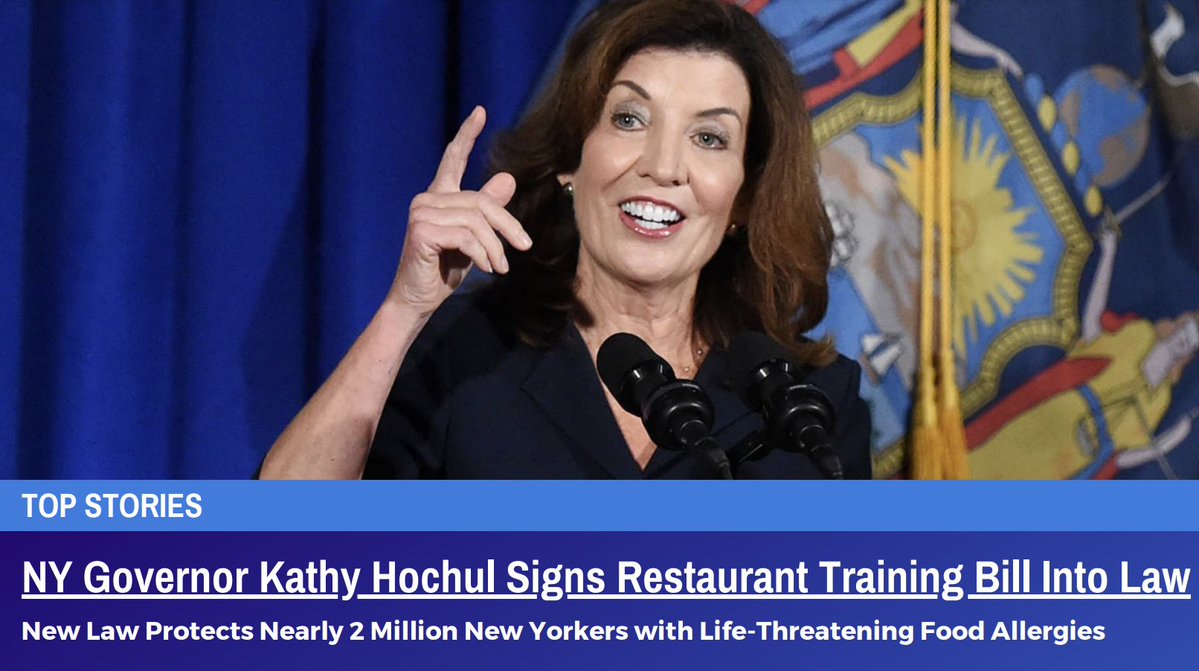 FoodAllergy's tweet image. Thanks to the efforts of our advocates, yesterday, Gov. Hochul signed a restaurant training bill into law that helps nearly 2 million New Yorkers. We are grateful for the work of Assemblymember Linda B. Rosenthal and State Senator Cordell Cleare.
bit.ly/3EU3Mpf