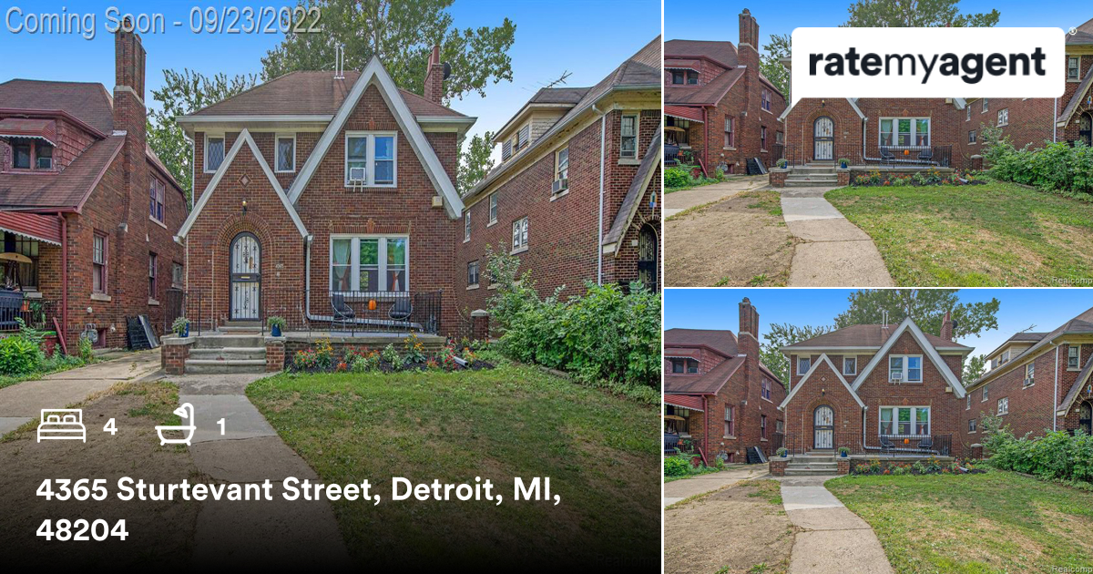 🛌 4 🛀 1
📍 4365 Sturtevant Street, Detroit, MI, 48204

My latest sale on RateMyAgent.
rma.reviews/vCOqwjgTHKQl

...
#ratemyagent #realestate
