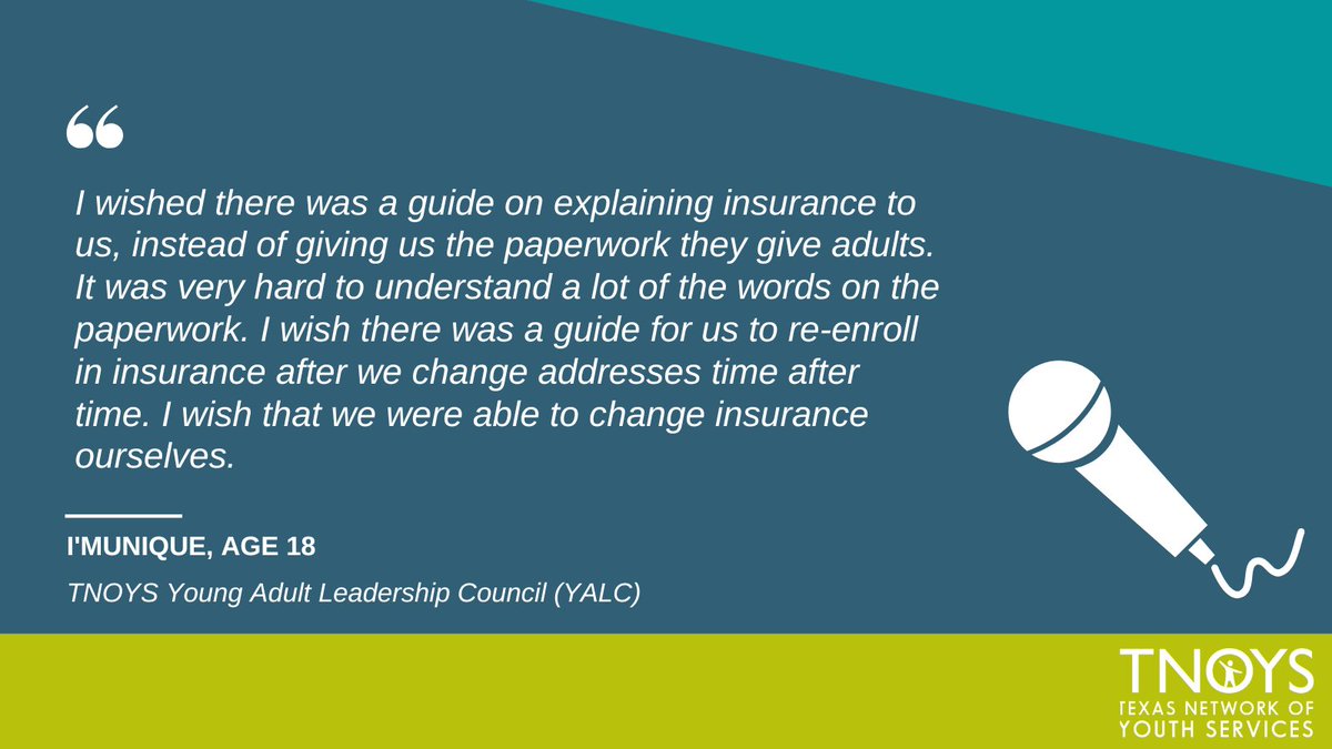 A5: YYA transitioning out of systems and into adulthood don't understand how to access or use health insurance which can lead to long-term negative outcomes #socialdeterminantsofhealth. YYA need youth friendly health information and coverage. #endyouthhomelessness #TNOYSTownHall