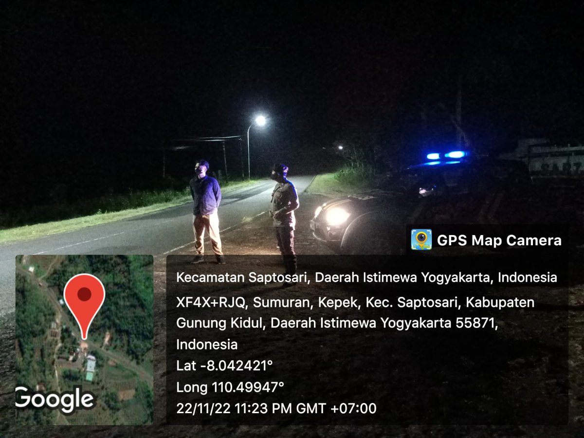 PolsekSapto's tweet photo. Selasa 22 November 2022 anggota polsek saptosari melaksanakan patroli malam, untuk memberikan rasa aman masyarakat serta antisipasi gangguan kamtibmas di jam-jam rawan.#Polresgunungkidul #presis https://t.co/7swkNPhbwL