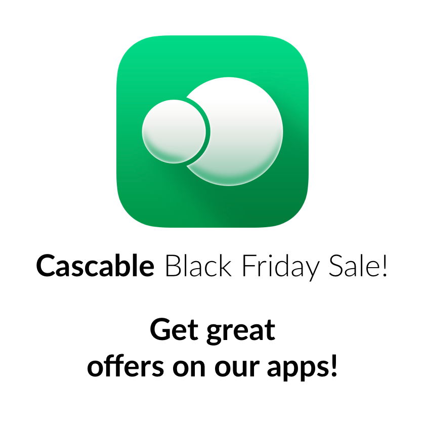 It’s Black Friday time — discounts on our apps! 

Turn your camera into a webcam for your Mac! Pro Webcam is $15 off: cascable.se/pro-webcam/

Work with your camera via WiFi or USB from your iPhone or iPad! Cascable’s non-subscription option is $20 off: cascable.se/ios/