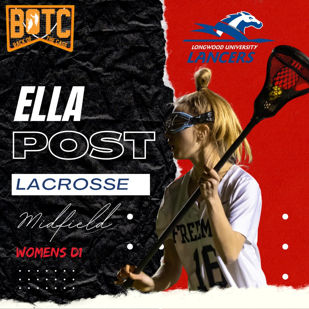 BackOfTheCage's tweet photo. .@CBLaxers boys' Recruit: Douglas S. Freeman High School (VA) 2024 Midfield, Attack @ellapostlax2024 of @YJSouthlacrosse Commits to @longwoodwomenslacrosse, Women's D1 #GoWood

https://t.co/khrTs4djcr

#BackOfTheCage #LongwoodUniversity #DouglasSFreemanHighSchool #YellowJackets https://t.co/SiiLAPiEsj