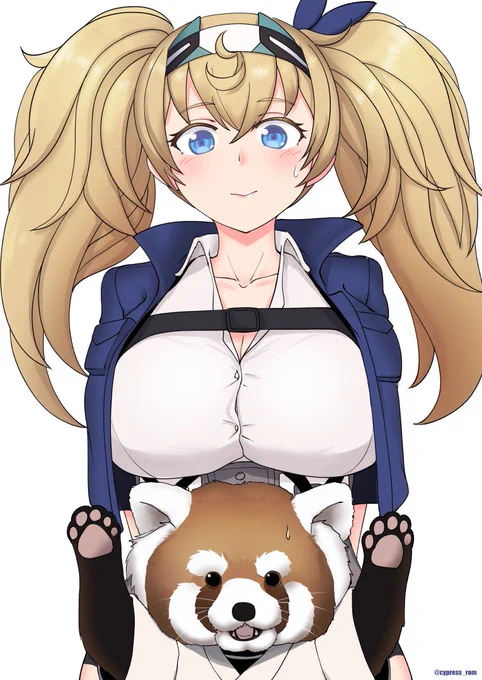 何故か突然レッサーパンダになってしまった大鷹と、「タイヨウは元々小さくて可愛いからあんまり変わらないですね」とこっそり失礼なことを考えているガンビア・ベイです。 