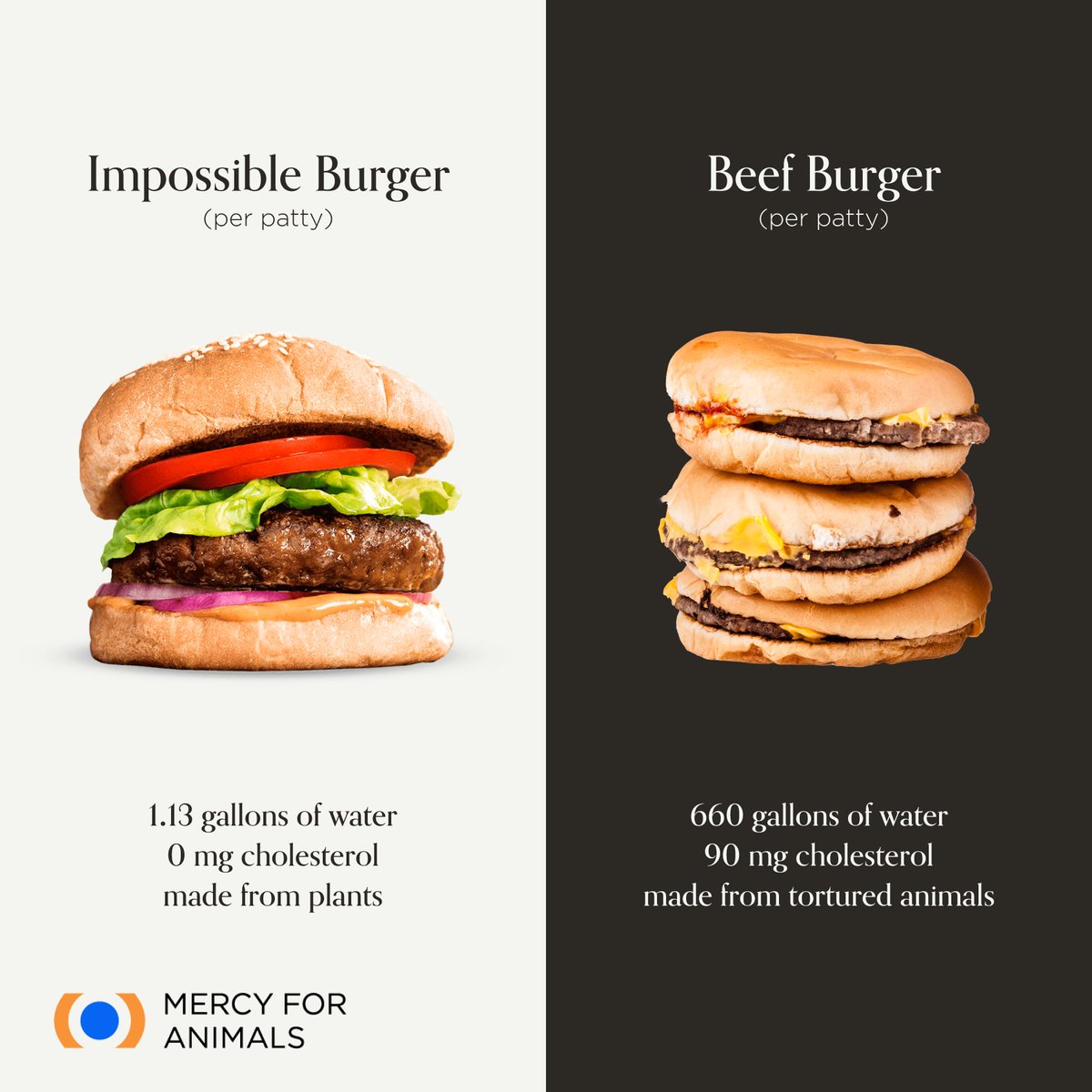 MercyForAnimals's tweet image. 🌱🍔 &amp;gt; 🩸🍔