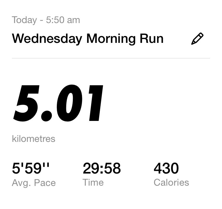 simonmontgomery's tweet photo. A solid #run this morning, especially considering energy levels were low after a late night with the Yr 11 Mother &amp; Sun Dinner at school and which I organize.
Managed to get back under the 6min per km.
Looking forward to continuing to build! https://t.co/ACVL5sJ3kW