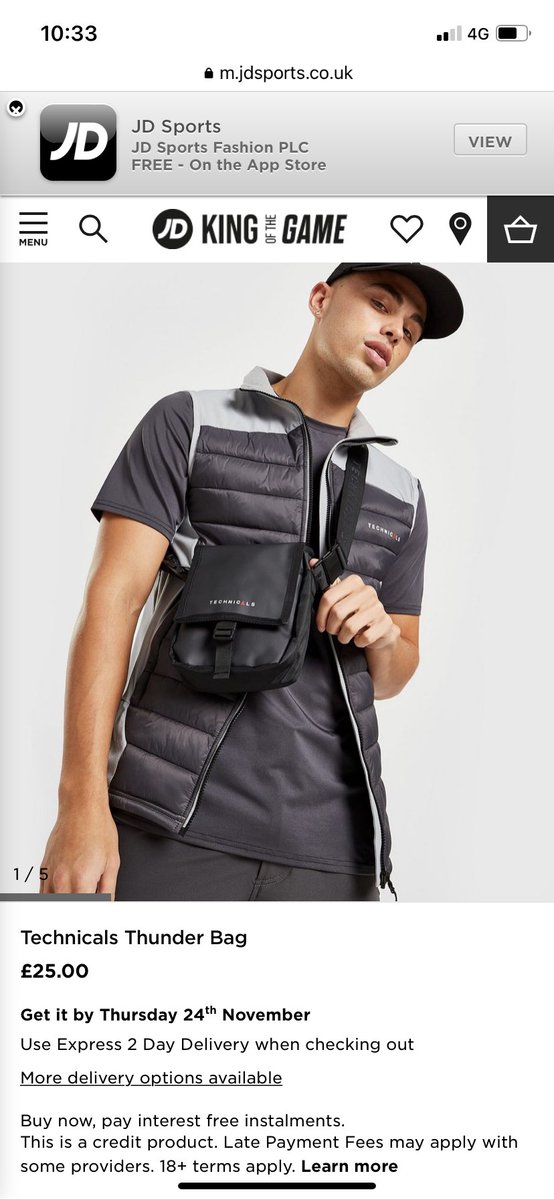 Andrew__RR's tweet photo. @JDhelpteam is your online price an error? In store it’s £22 online for the same bag it’s £25? Wondered if someone imputed the euro price online by mistake? https://t.co/H9C7RnWjRl