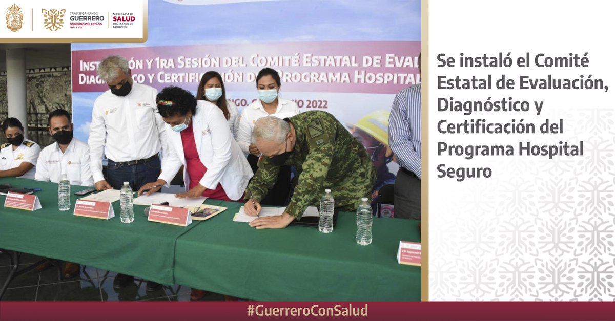 Con la finalidad de contar con hospitales resilientes ante fenómenos naturales catastróficos, se instaló el Comité Estatal de Evaluación y Certificación del Programa Hospital Seguro. #GuerreroConSalud