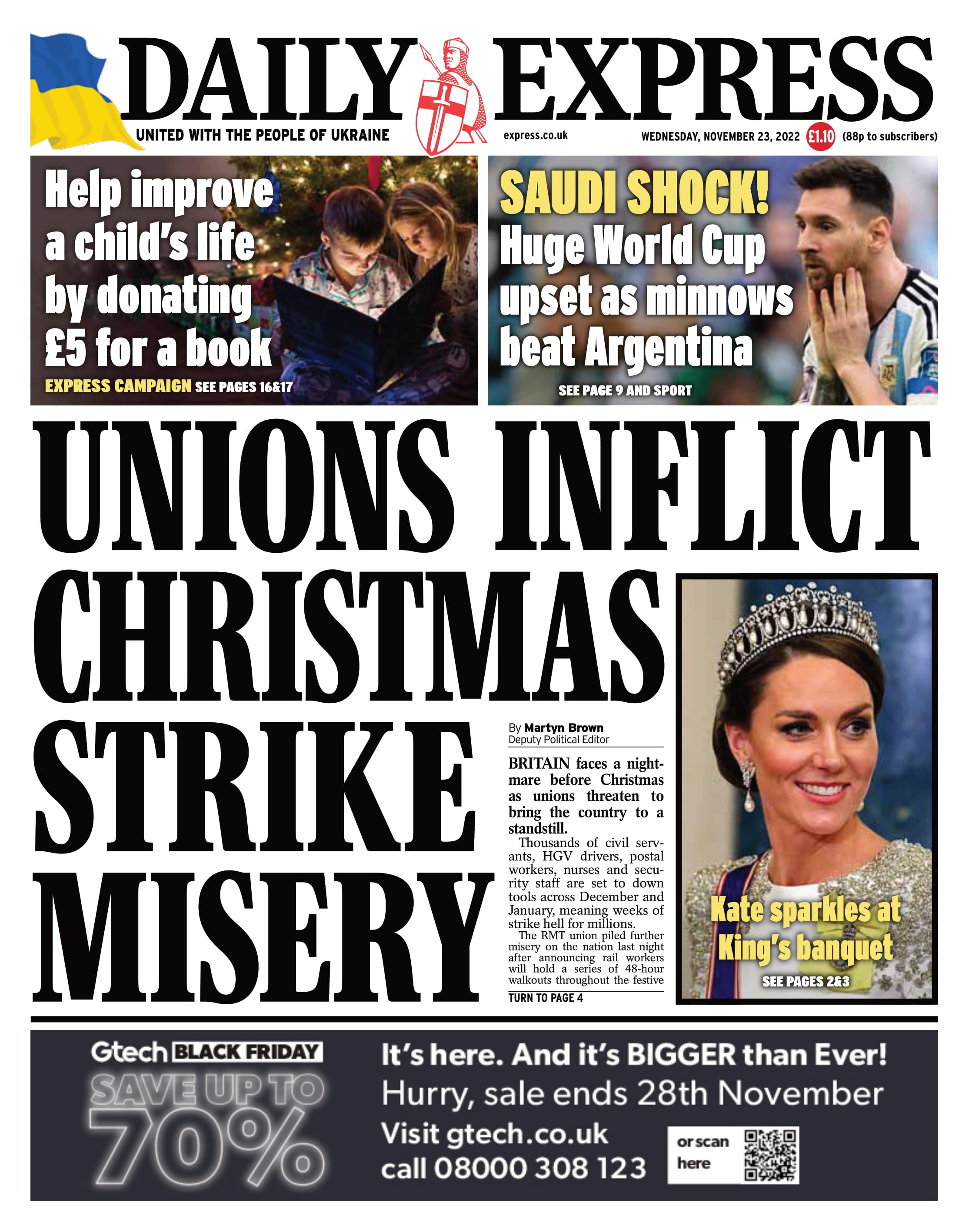 George Mann 🫧⚒️🫧 on Twitter: "Express: UNIONS INFLICT CHRISTMAS STRIKE  MISERY #TomorrowsPapersToday https://t.co/PcJ2kN2uOG" / Twitter