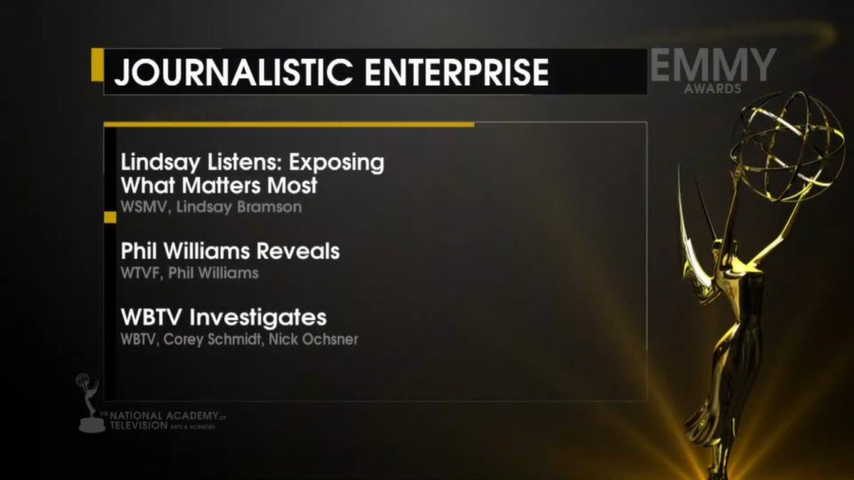 LBInvestigates's tweet photo. It’s an honor to be recognized for 3 #Emmy nominations this year. Congratulations to all of my @WSMV colleagues who received nominations as well. It was a year of some really good work here. 📺 https://t.co/E5wFvrEG5F