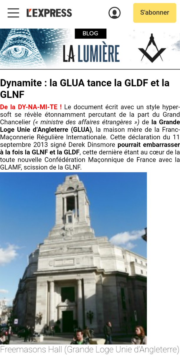 JozDire's tweet image. La GLUA mène la danse !
#UnitedGrandLodgeofEngland

La GLNF est la seule obédience reconnue à l'international

Et comme dans les ordres de chevalerie #SangBleu, des scissions s'opèrent aussi dans les loges

blogs.lexpress.fr/lumiere-franc-…