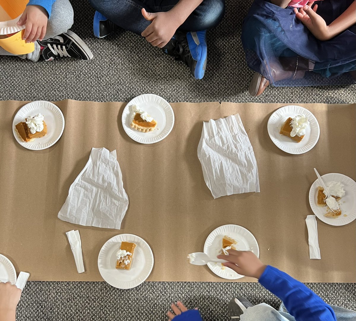 First EVER pumpkin pie party in the kindergarten hallway with our Webster kindergarten buddies!
