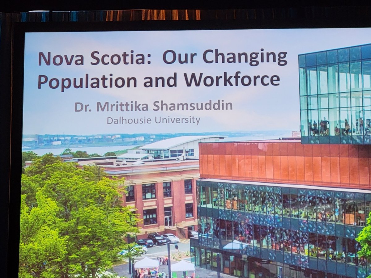 LifewithPugs's tweet photo. Dr. Mrittika Shamsuddin from @DalhousieU talks about population increases in Nova Scotia. Love hearing we've got more young people coming to our province! #HCCFallDinner @nsarREALTORS https://t.co/s2pvZqVCmu