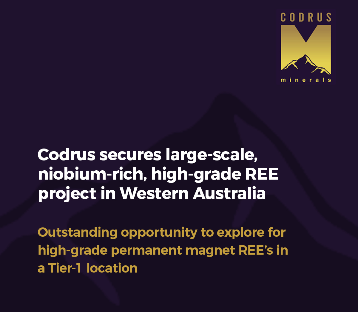 CodrusMinerals's tweet photo. We have secured an exciting growth and diversification opportunity in the rare earths sector after entering into a farm-in and JV agreement with Talgomine Minerals to earn up to a 90% interest in the Karloning REE Project, located in WA's Wheatbelt: https://t.co/znWfD9bDvt

$CDR https://t.co/NZxrsya2w8