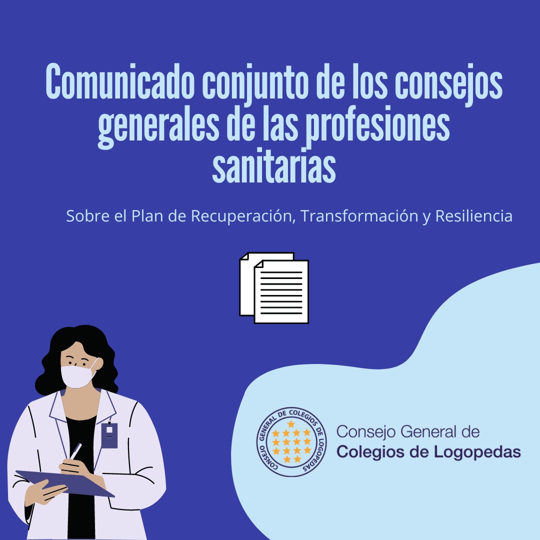 Nos adherimos al comunicado conjunto de los consejos generales de profesiones sanitarias sobre el Plan de Recuperación, Transformación y Resiliencia. 
Enlace al contenido completo: bit.ly/3tNLAaM