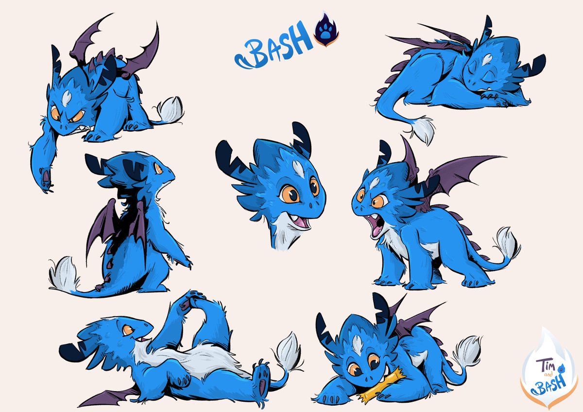 TimandBash's tweet photo. Meet Bash! π₯
He's a super cute baby dragon with a lifelong obsession of treasure... π€©
#animation #comic #characterdesign #dragon #cartoon #art #2danimation #storyboard #conceptart #modelsheet #disney #animator #timandbash #bashthedragon #funny #comicstrips #design https://t.co/jDoDn8FJMC