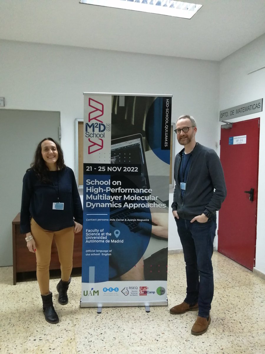 M2dSchool's tweet photo. The second day of the #M2DSchool is coming to an end and we are super grateful to have enjoyed the great #compchem lectures and exercises by @emilio_nune, Felix Plasser, @cristinasanz10 and @insilphotochem. Thank you very much for your knowledge and your kindness. https://t.co/LKNfFosxS1