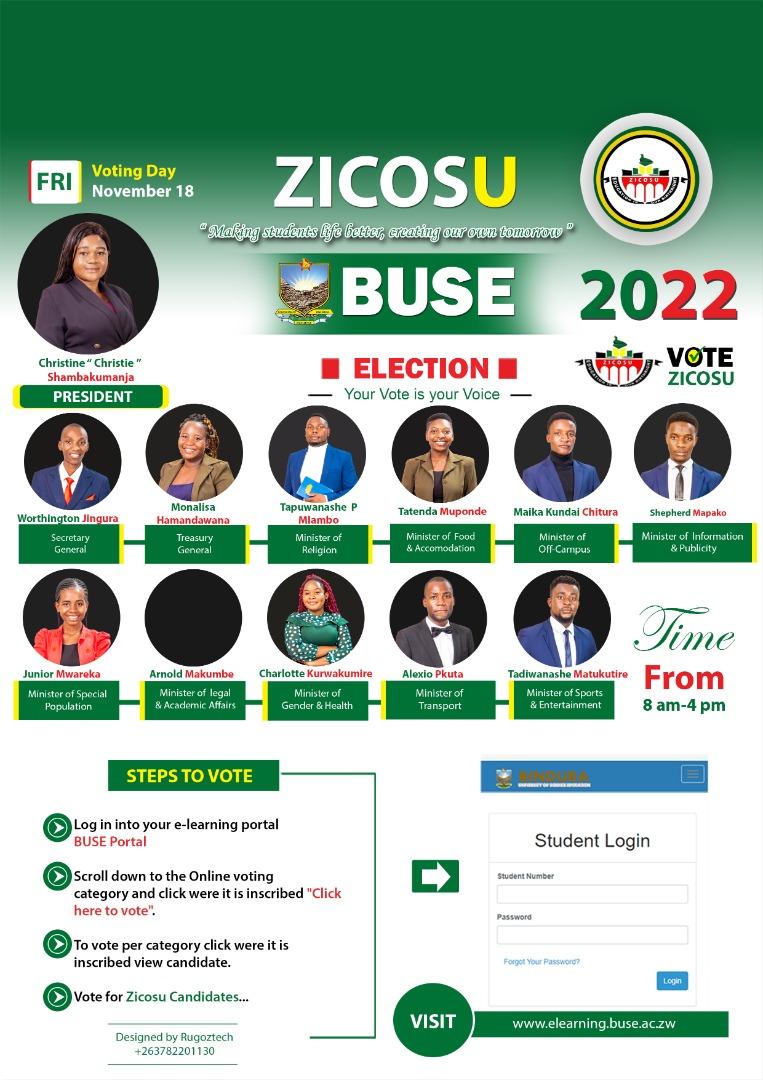 4hZimbabwe's tweet photo. Congratulations to Zicosu team for winning a peaceful and fair election at the Bindura University of Science Education.
#Students4Peace

@BuseZicosu @src_buse https://t.co/zD4TGeuYcz