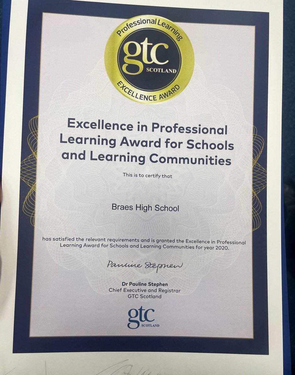 A great afternoon spent at the <a href="/gtcs/">The General Teaching Council for Scotland</a> Excellence in Professional Learning Awards. #professionallearning <a href="/BraesHigh/">Braes High School</a>