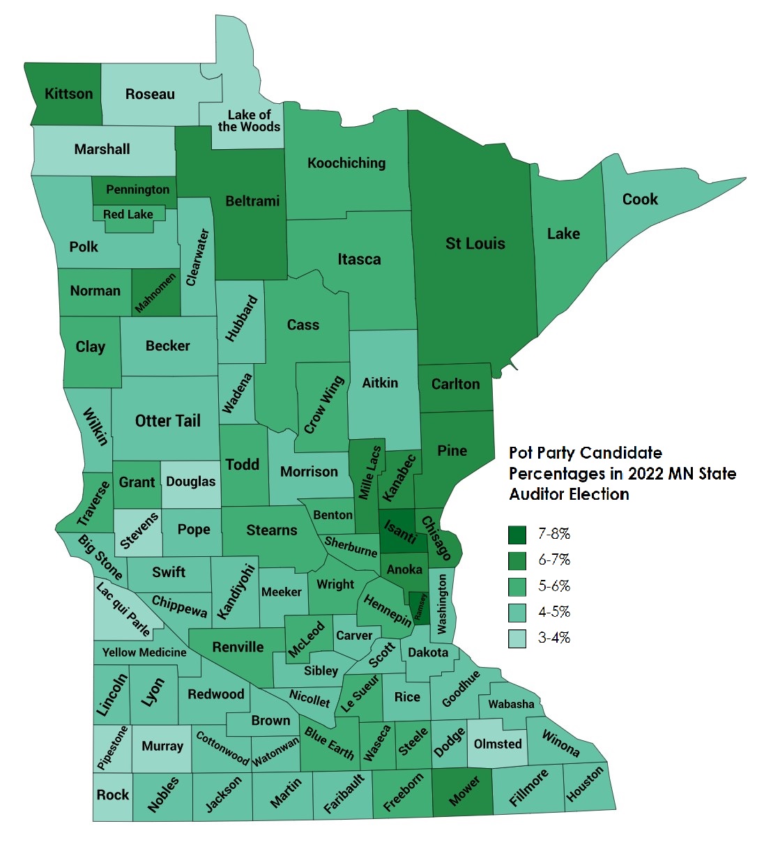Minnesota Mapper on Twitter "The State Auditor race was the closest of
