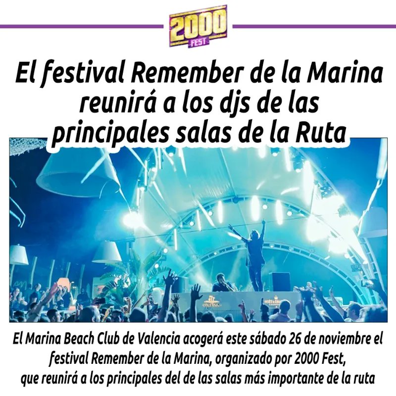 hosteleriaenvlc's tweet photo. El festival Remember de la Marina reunirá a los djs de las principales salas de la Ruta
https://t.co/HE9sCkpyKH
@MarinaBeachCVlc @victorperezdj @ProdjCv @GVAturisme #MarinaBeachClubValencia #HosteleriaEnValencia #ProDjCv #TurismeComunitatValenciana #Promfest #ConsumoModerado https://t.co/5NC3HFI3Ee