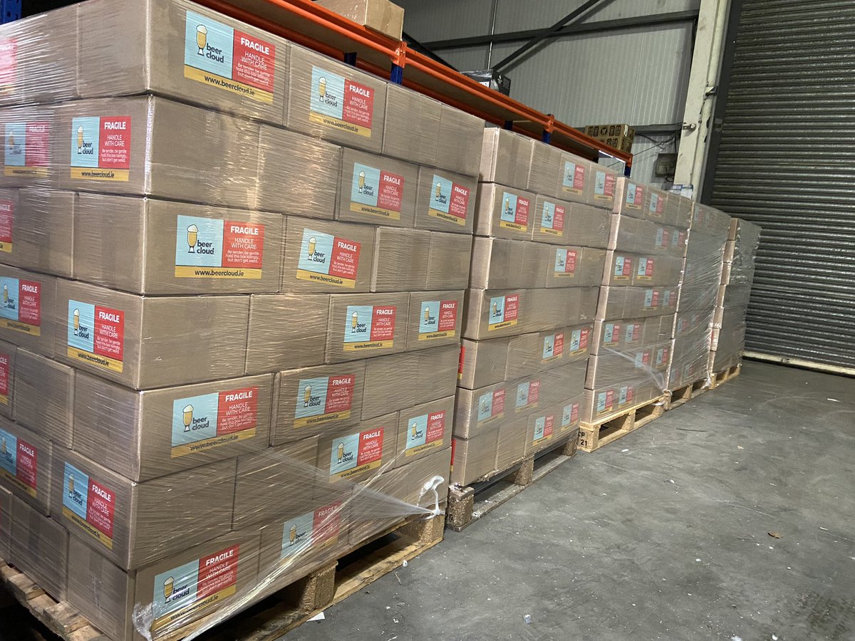One of our corporate orders ready to ship tomorrow. 560 boxes featuring Irish craft beer, artisan snacks, Christmas cards and custom printed glassware!
