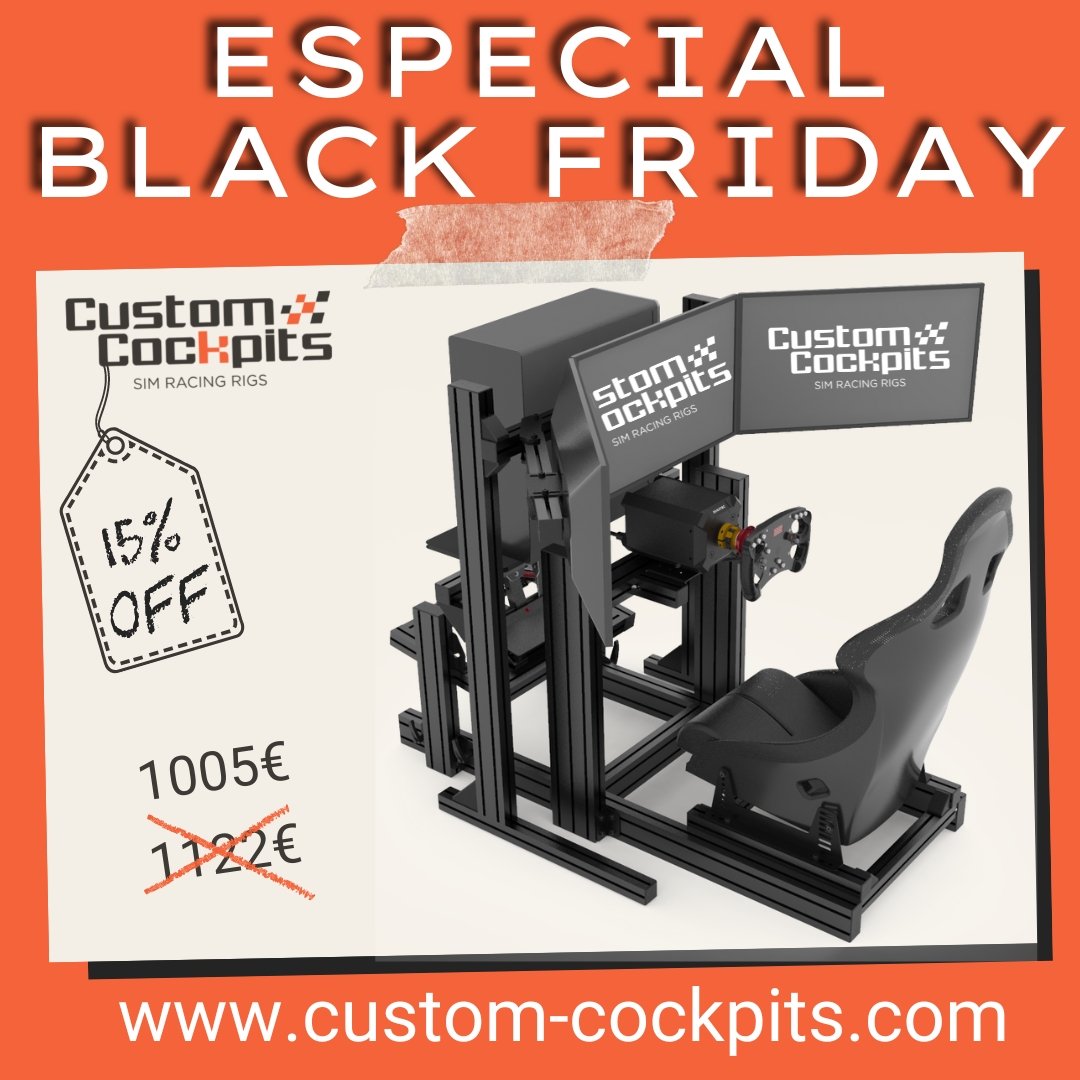 📢Atención #simracer 📢

🏁No te pases de frenada y disfruta de nuestras ofertas #BlackFriday.
 
✅️Tu material #simracing con un 15% de #descuento 👇🏼
custom-cockpits.com
