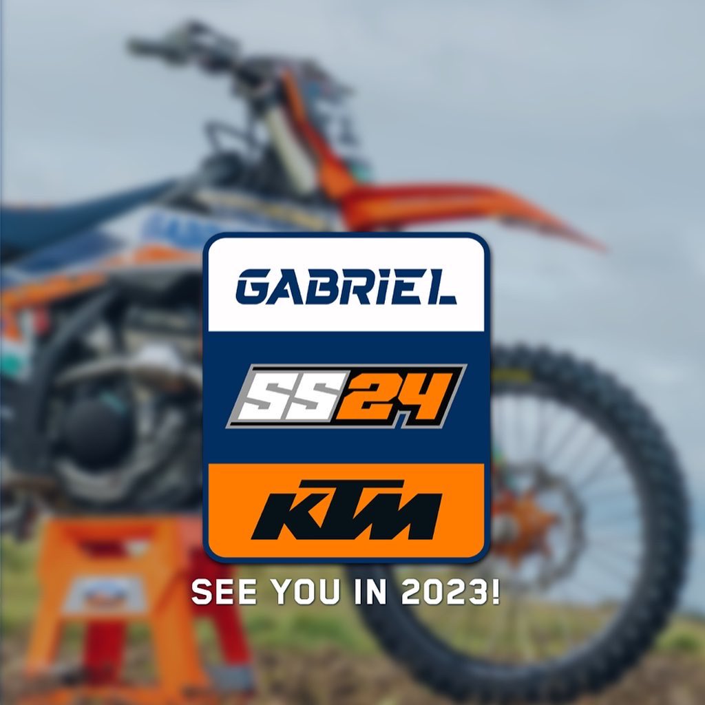 GABRIEL SS24 KTM 2023 🔥
.
Super excited to be joining forces with Simon Gabriel &amp; racing under one awning for the 2023 season 🤝🏼
.
I will be stepping up as team coordinator for 2023 but still racing Arenacross &amp; the British Motocross Championship. 💪🏼