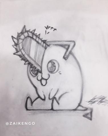 aymengo_2022's tweet photo. Dibujo práctica de Pochita que hice en medio de clase (Otra vez) y vendí.👍

#pochita #chainsawman #anime #cute #pencilart #manga #traditionalart #art #dibujodiario #draw #practique #simpledrawing

(Me hubiese gustado colorearlo y delinearlo pero ya no lo tengo así que ya que xD) https://t.co/BvaGEQLwRh