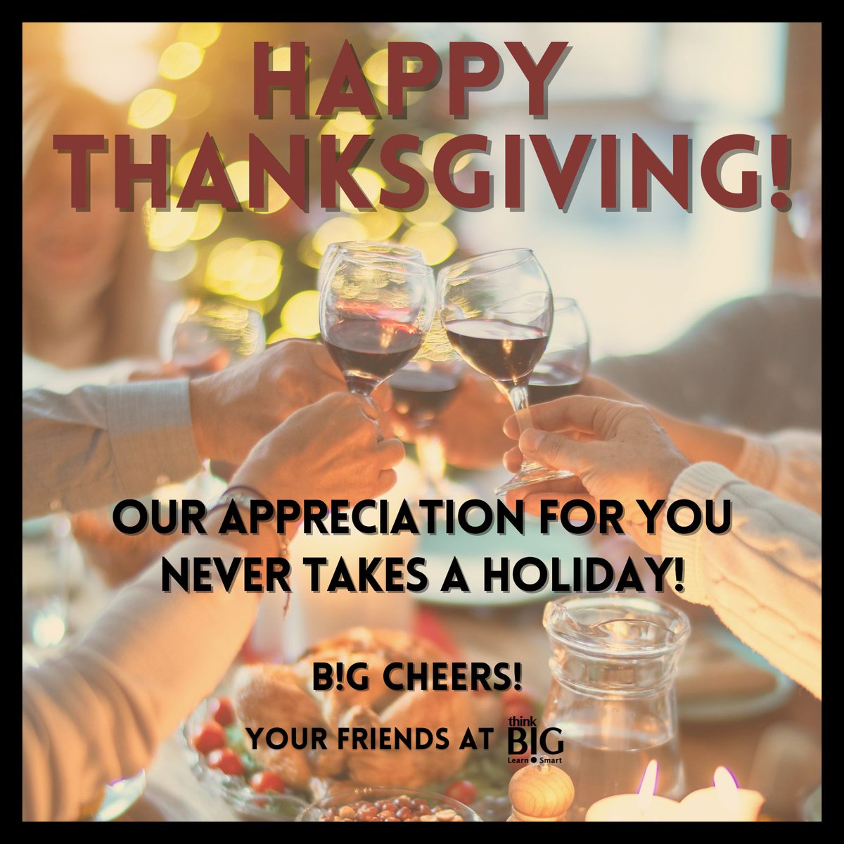 ThinkBigMD's tweet photo. Cheers to You! Happy Thanksgiving! 🦃 https://t.co/pAyDAmw2L5