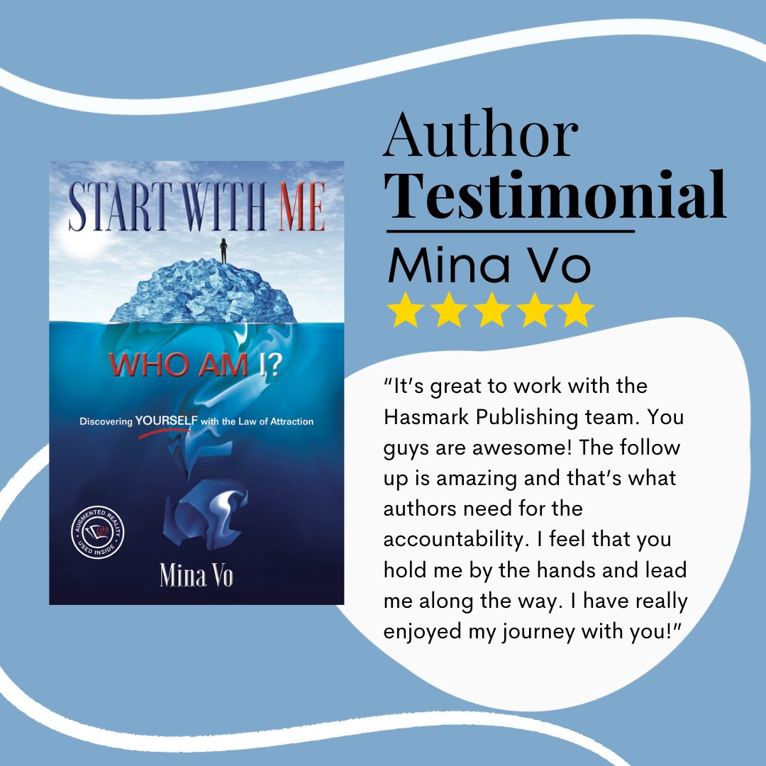 HasmarkServices's tweet photo. Mina Vo was a phenomenal author to work alongside! Her kind words reflect our team perfectly.
It's our mission to ensure we push and guide our authors to the finish line.
#selfpublishedauthor #hasmarkpublishing #amwriting #NaNoWriMo #queryingauthor #queryingtips https://t.co/h7l5Yr1G4t